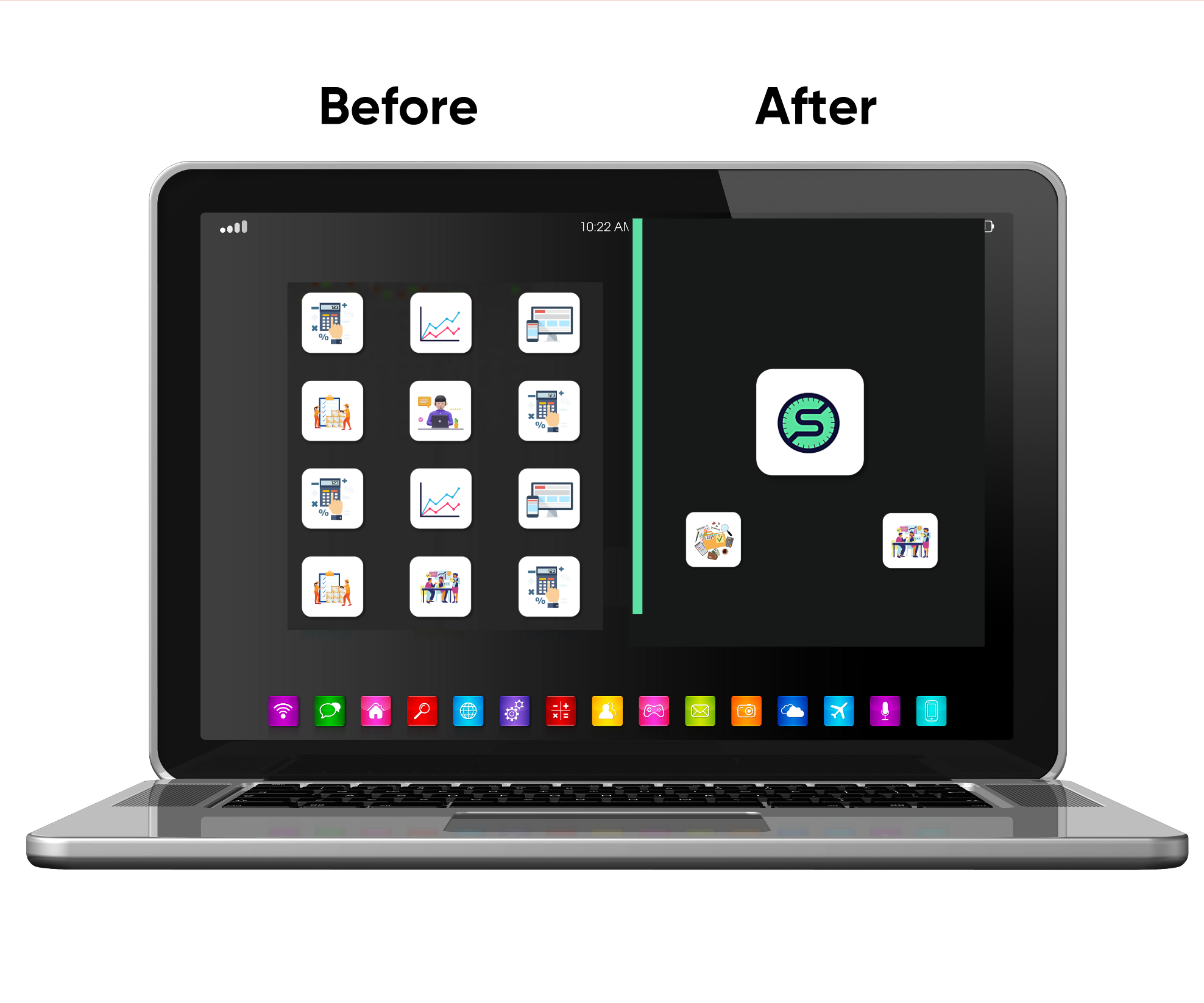 Before and after using OrderScope