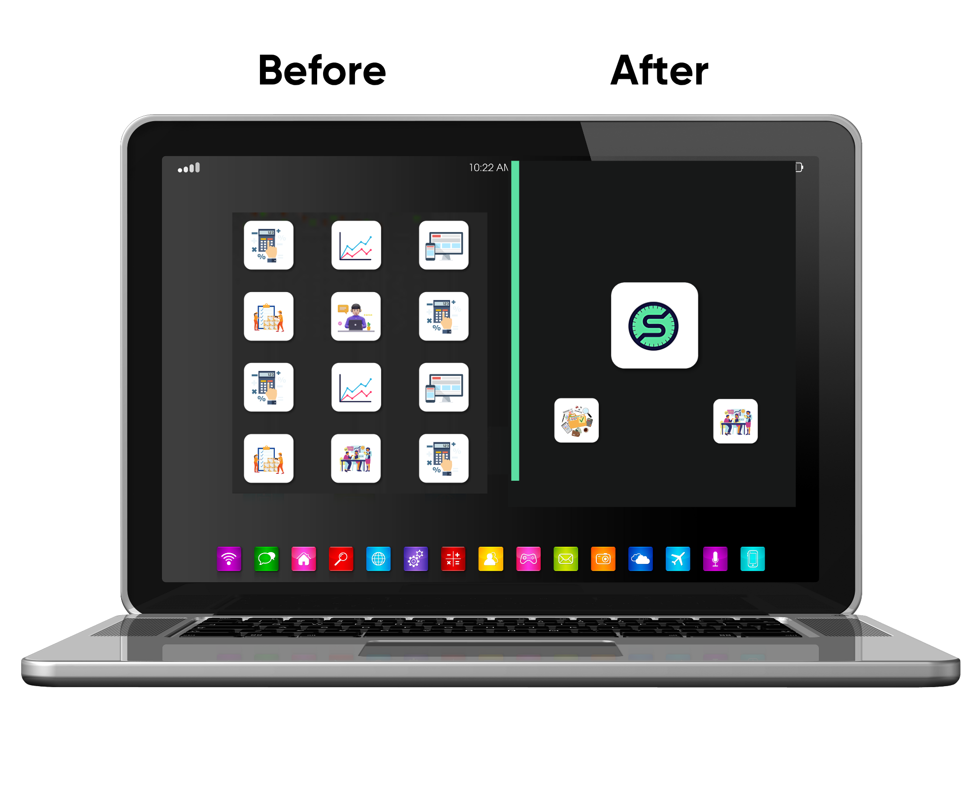 Before and after using OrderScope