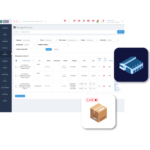 OrderScope's Inventory Management Dashboard OrderScope's Inventory Management Dashboard
