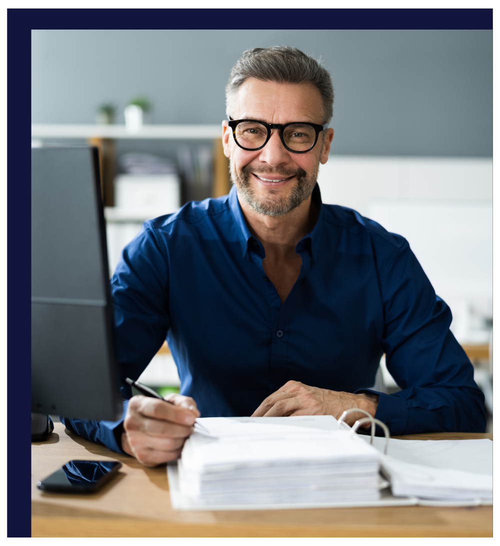 Gentleman Reviewing His QuickBooks Data That Was Automatically Synced from OrderScope